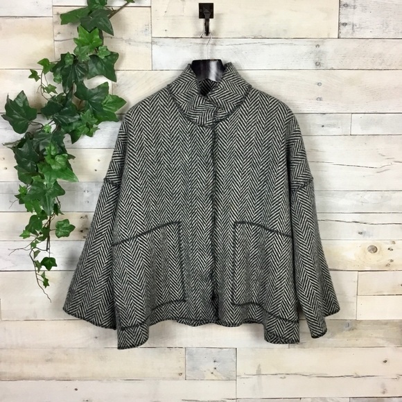 Cameleon Wool Herringbone Sweater Coat XS - Picture 1 of 8